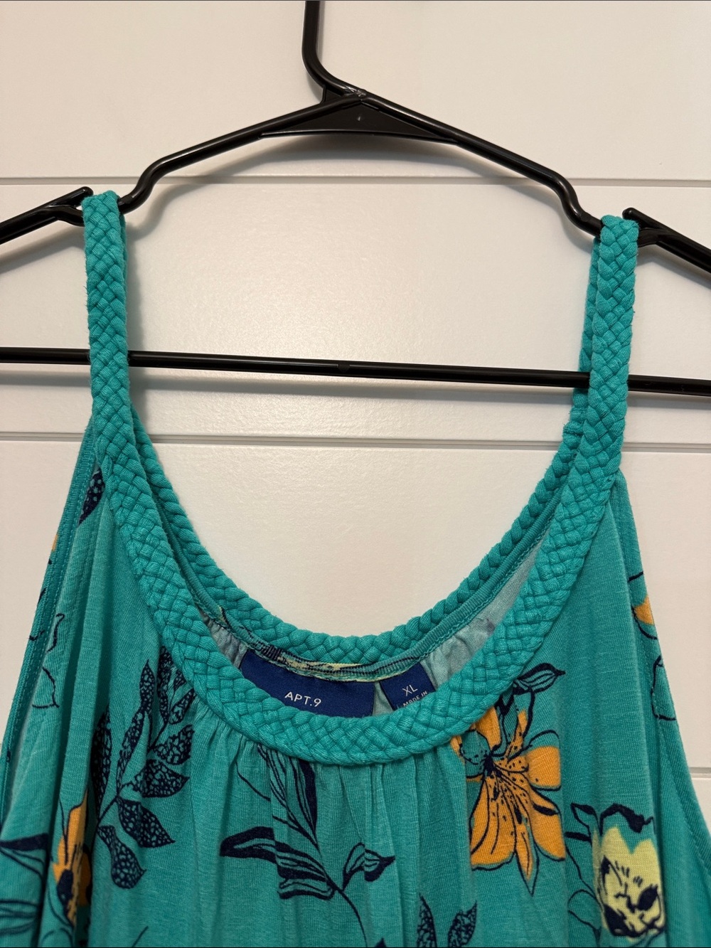 Apt. 9 Teal Floral Braided-Strap Tank - Picture 2 of 4